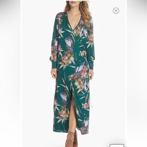 Forest lily floral wrap dress Nordstrom xs